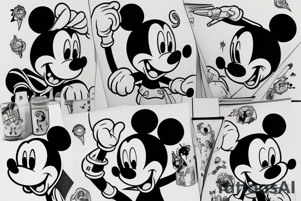 Mickey mouse jako Gerard witcher tattoo idea