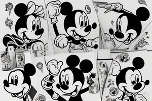 Mickey mouse jako Gerard witcher tattoo idea