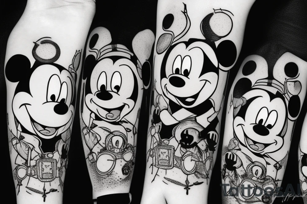 Mickey mouse jako Gerard witcher tattoo idea