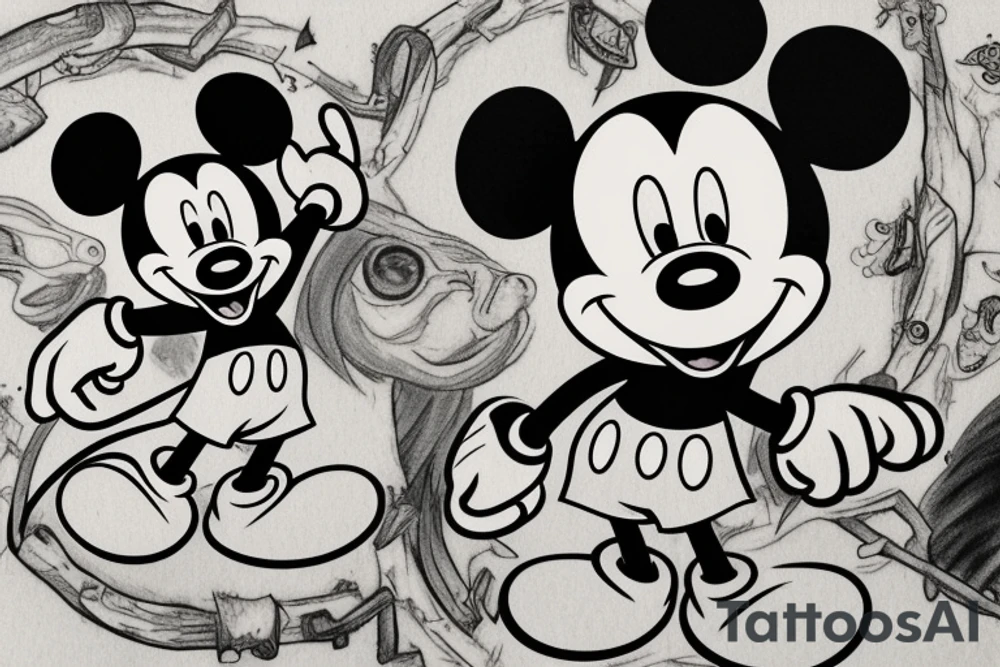Mickey mouse witcher tattoo idea