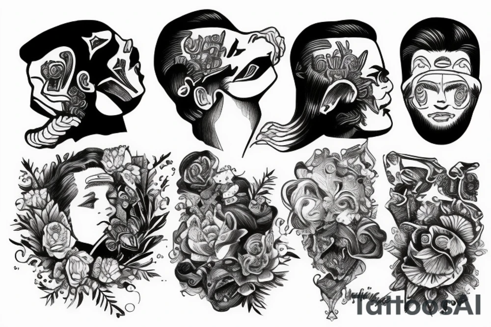 Man looking up to heaven tattoo idea