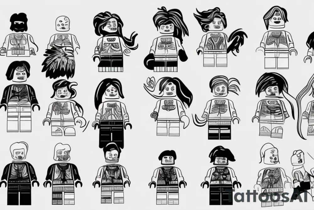 Lego pieces tattoo idea