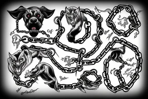 Cerberus with chains tattoo idea