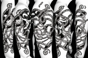 Cerberus with chains tattoo idea