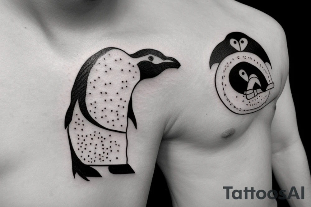 Penguin on the gym tattoo idea