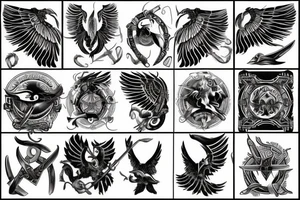 wing with Viking-inspired elements or symbole tattoo idea
