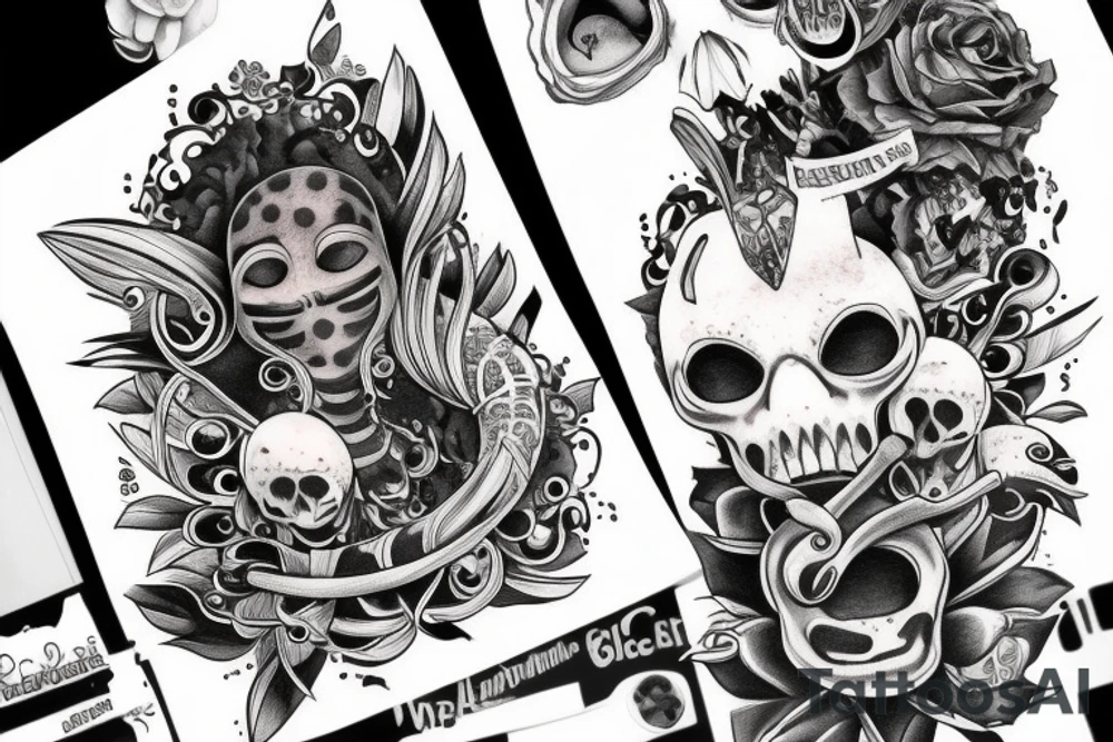 Dark, black character, sceleton tattoo idea