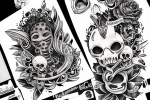 Dark, black character, sceleton tattoo idea