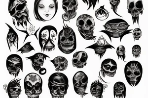 Dark, black character, sceleton tattoo idea