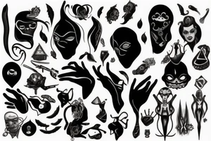 Dark, black character, tattoo idea