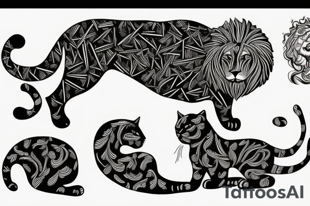 Lion, cat tattoo idea