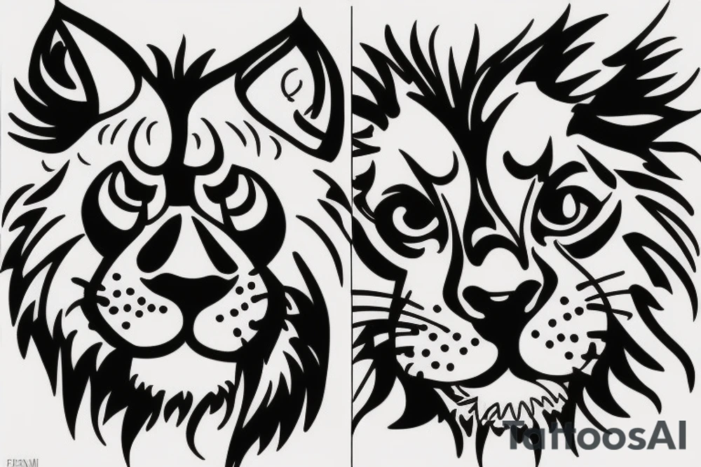 Lion, cat tattoo idea