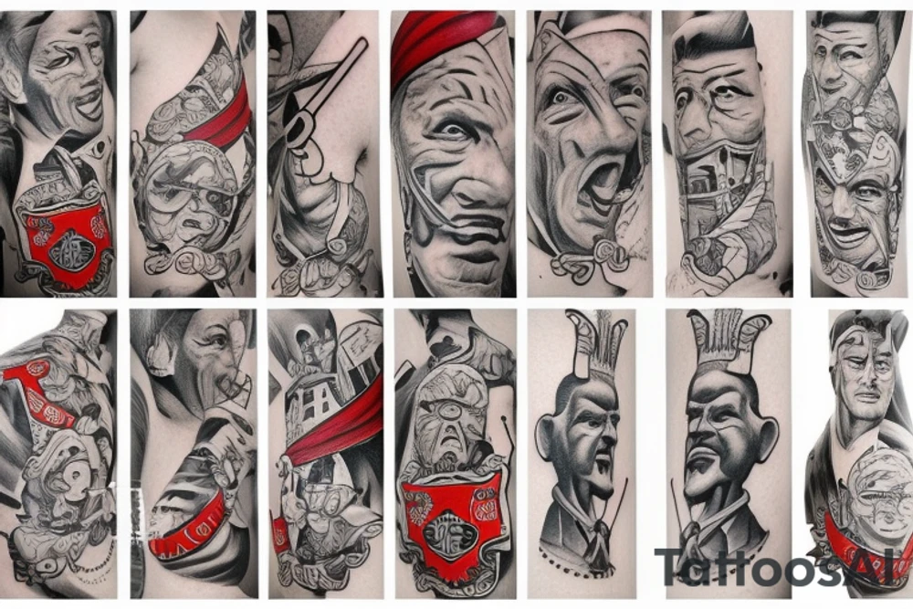 Gdansk-themed tattoo, combining realism and cartoons tattoo idea