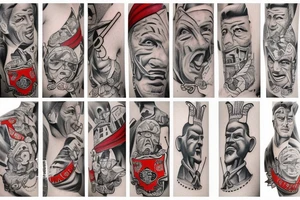 Gdansk-themed tattoo, combining realism and cartoons tattoo idea