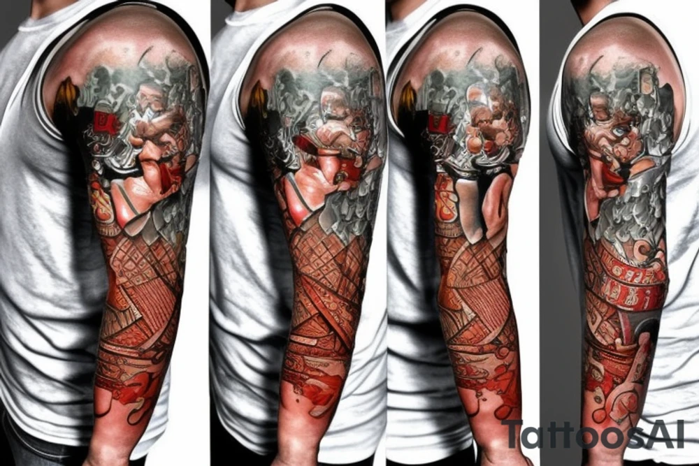 Gdansk-themed tattoo, combining realism and cartoons tattoo idea