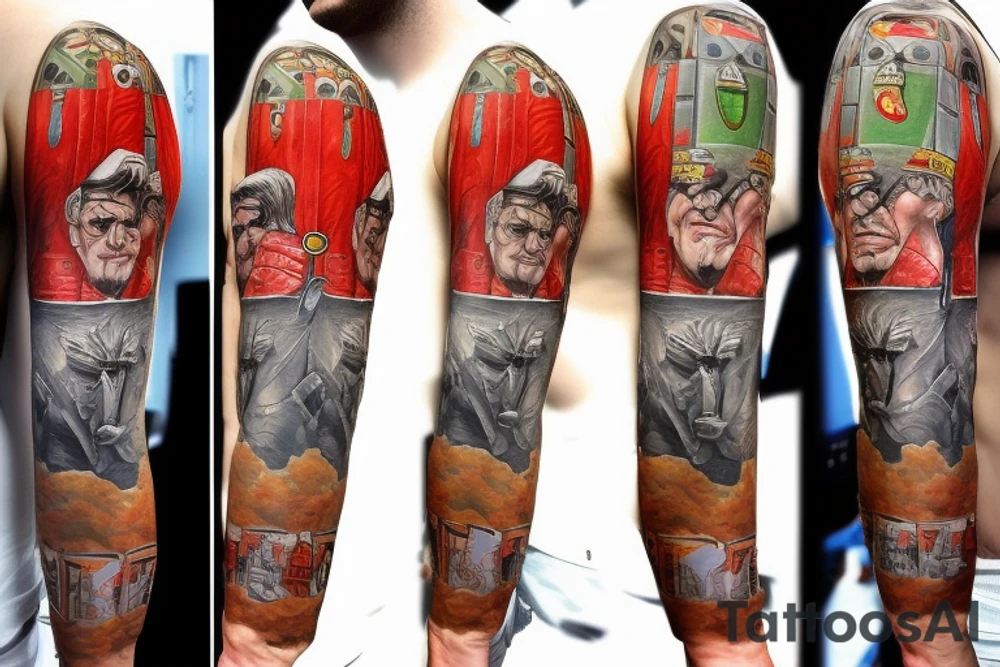 Gdansk-themed tattoo, combining realism and cartoons tattoo idea