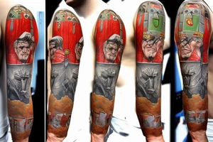 Gdansk-themed tattoo, combining realism and cartoons tattoo idea