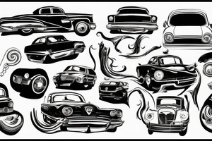 Car in road tattoo idea