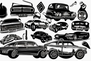 Car in road tattoo idea