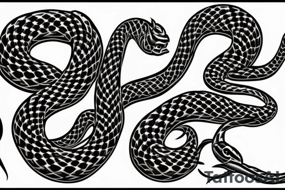 Jasam Adam Apple snake ambigram tattoo idea