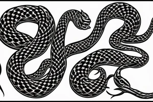 Jasam Adam Apple snake ambigram tattoo idea
