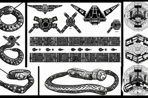 Star destroyer with tie fighters and dna chain with snake tattoo idea