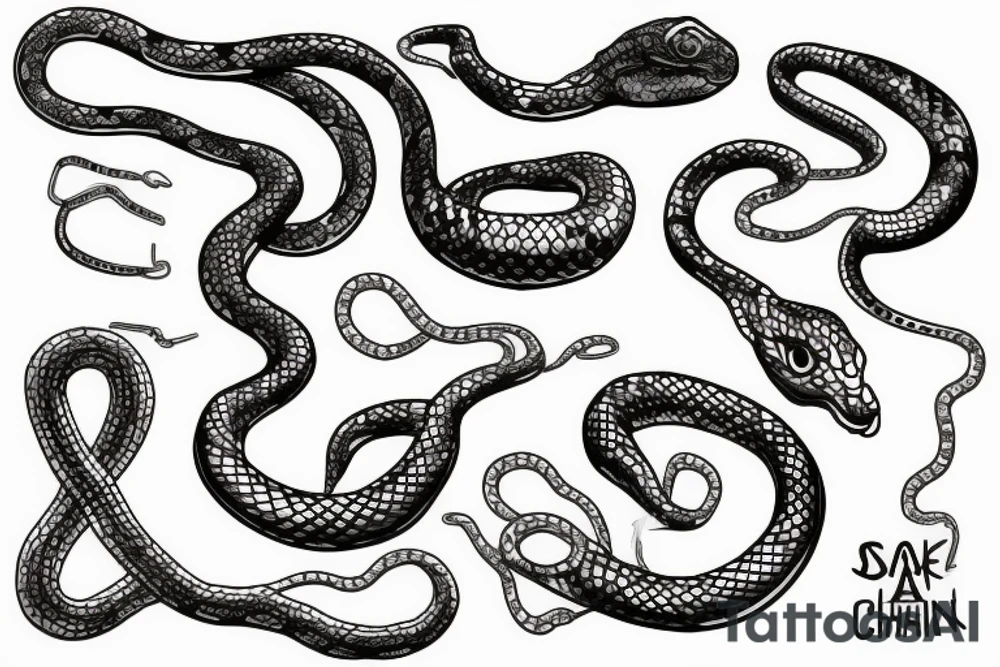 dna chain with snake tattoo idea