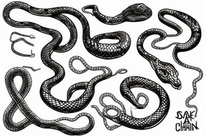 dna chain with snake tattoo idea