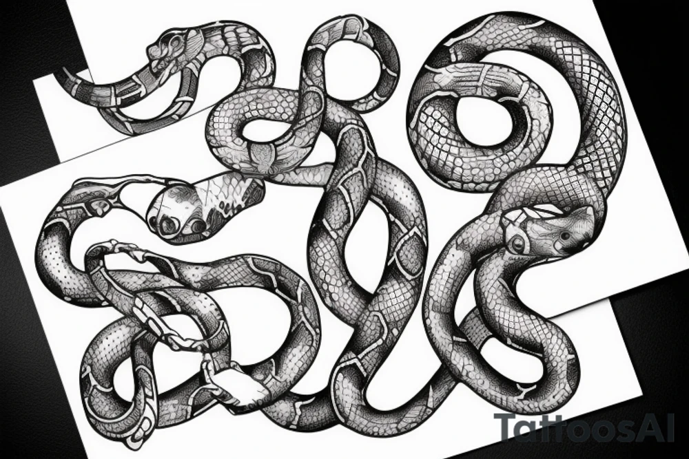 dna chain with snake tattoo idea