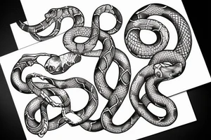 dna chain with snake tattoo idea