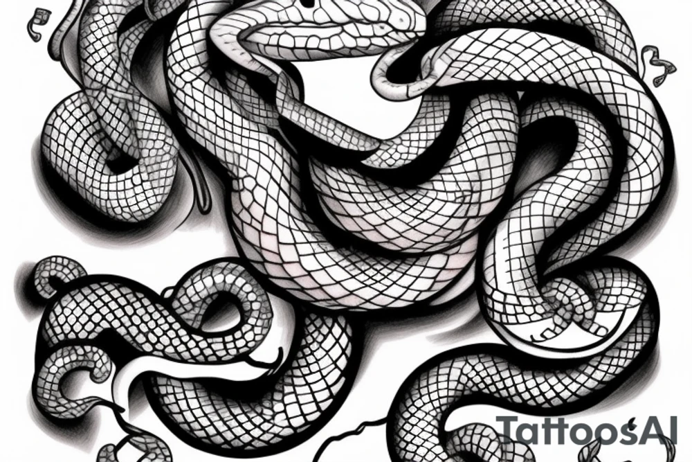 Snake around a Apple tattoo idea