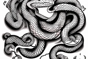 Snake around a Apple tattoo idea