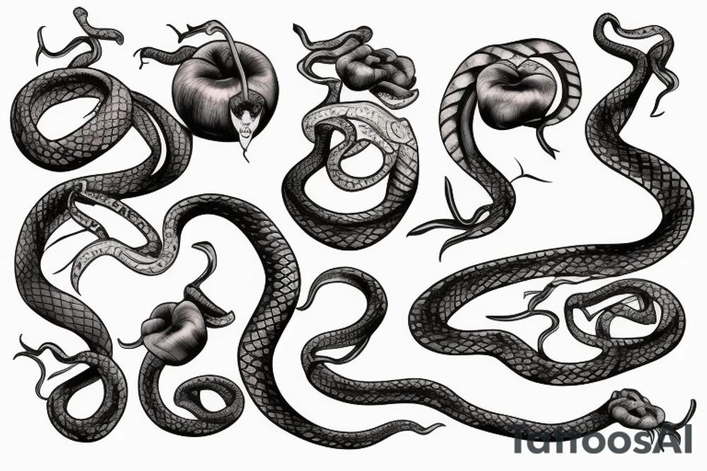 Snake around a Apple tattoo idea