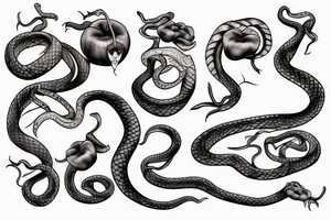 Snake around a Apple tattoo idea