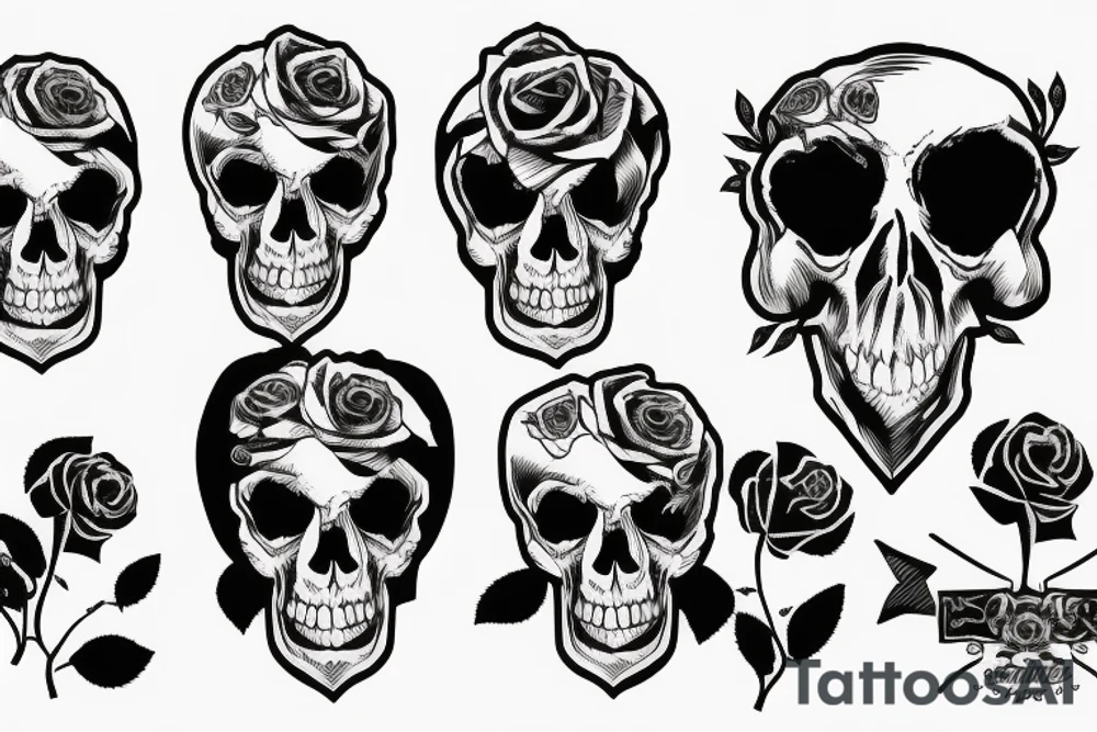 Jacket and gloves hanging a skull with rose tattoo idea