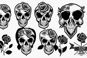 Jacket and gloves hanging a skull with rose tattoo idea