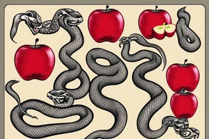 Snake bite in an Apple tattoo idea