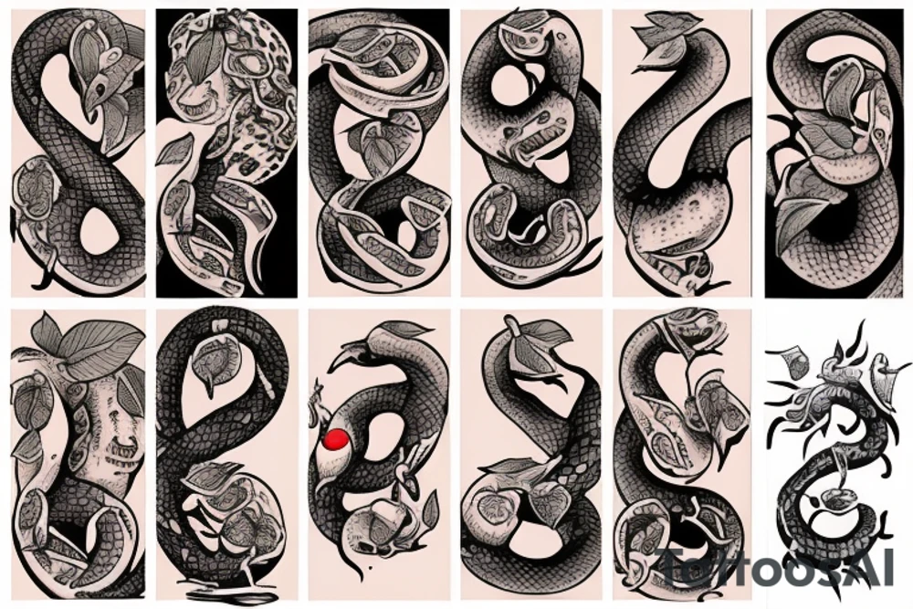 Snake bite in an Apple tattoo idea