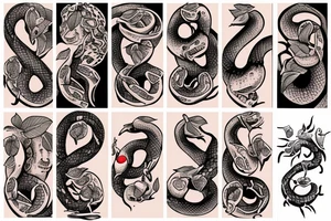 Snake bite in an Apple tattoo idea