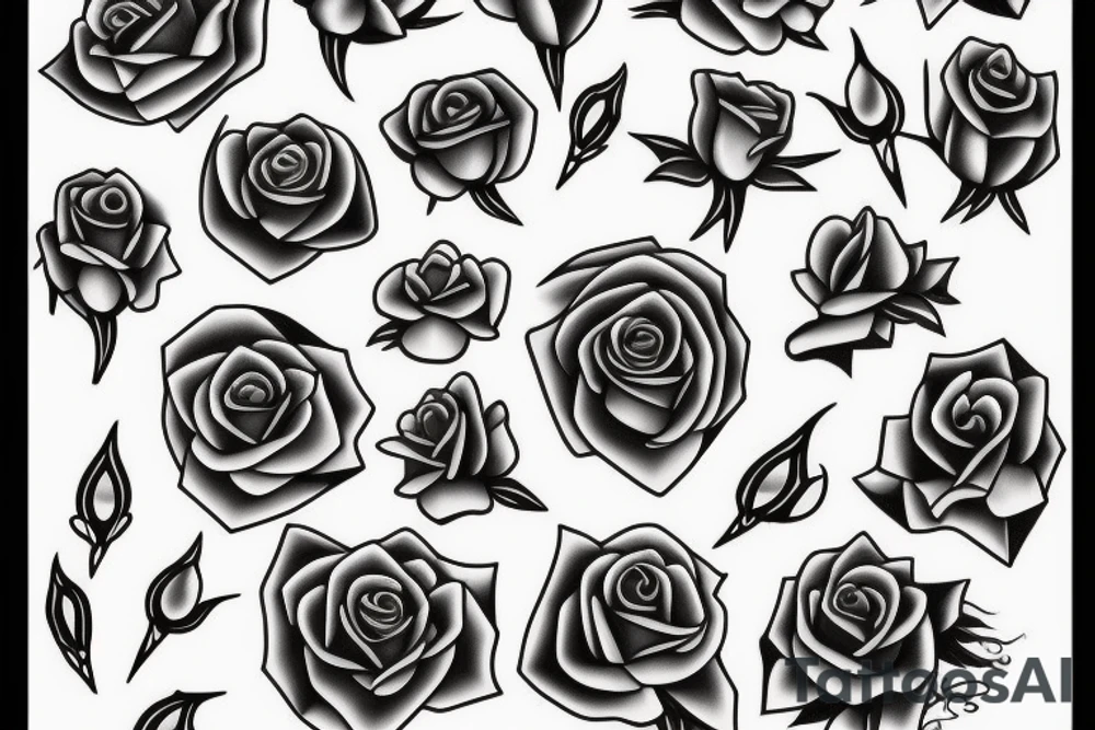 rose in thorns tattoo idea