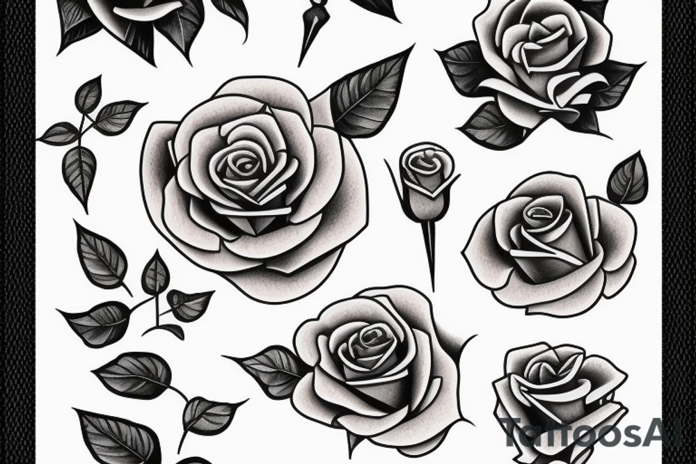 rose in thorns tattoo idea