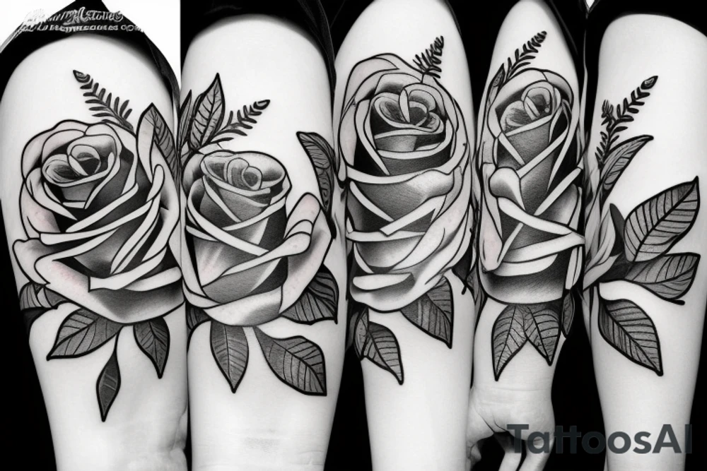 rose in thorns tattoo idea