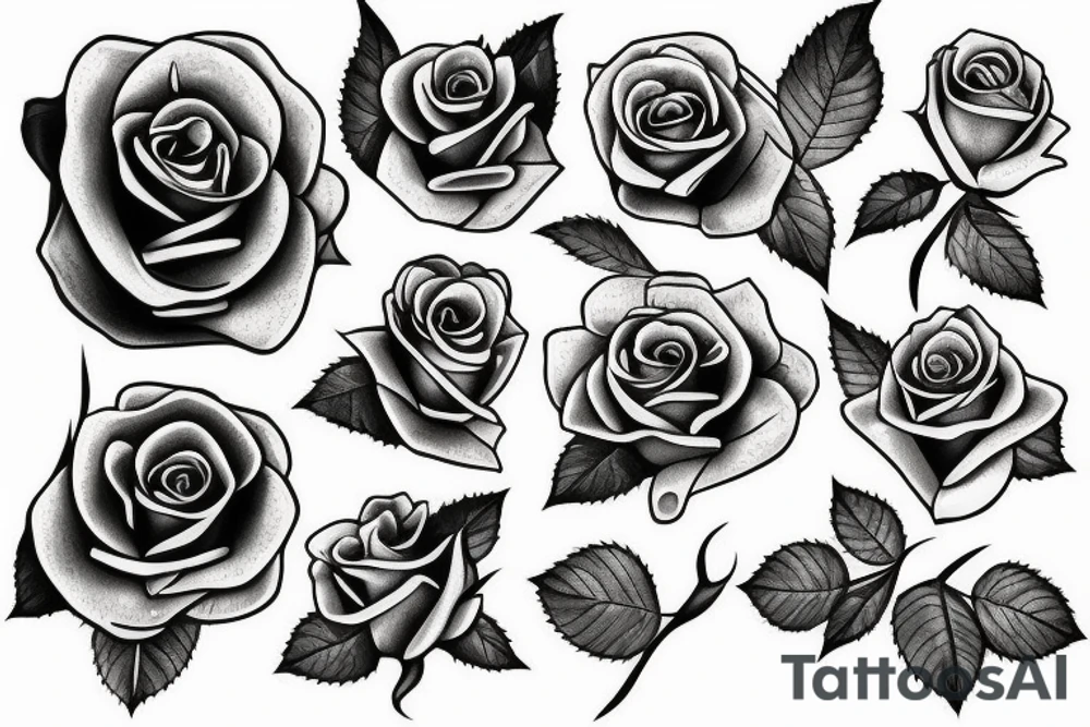 rose in thorns tattoo idea