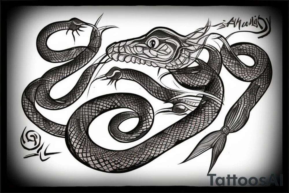 Snake on a full arm tattoo idea