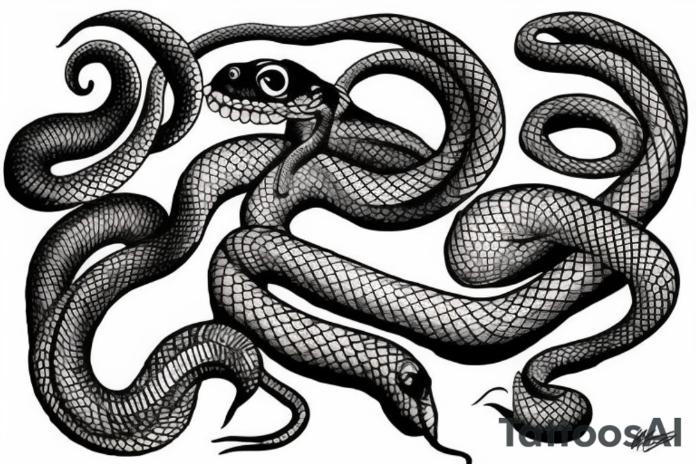 Snake on a full arm tattoo idea