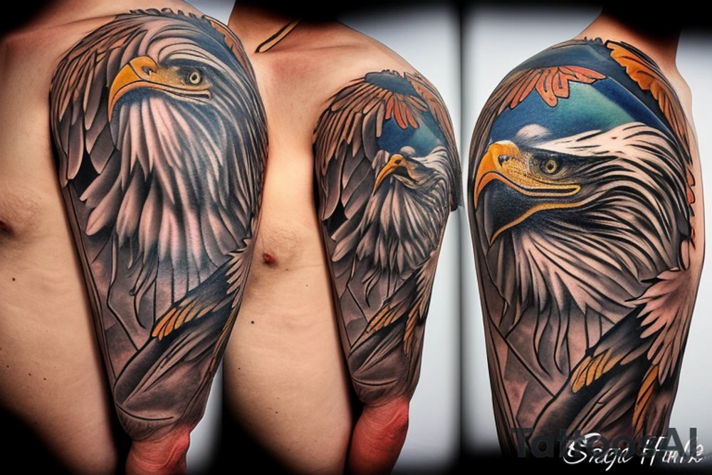 Eagle clown tattoo idea