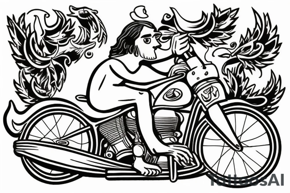 Jesus riding bike tattoo idea