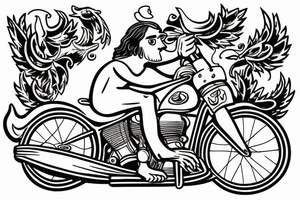 Jesus riding bike tattoo idea