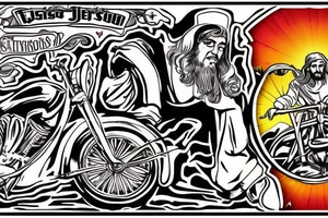 Jesus riding bike tattoo idea