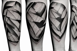Broken heart on ankle tattoo idea